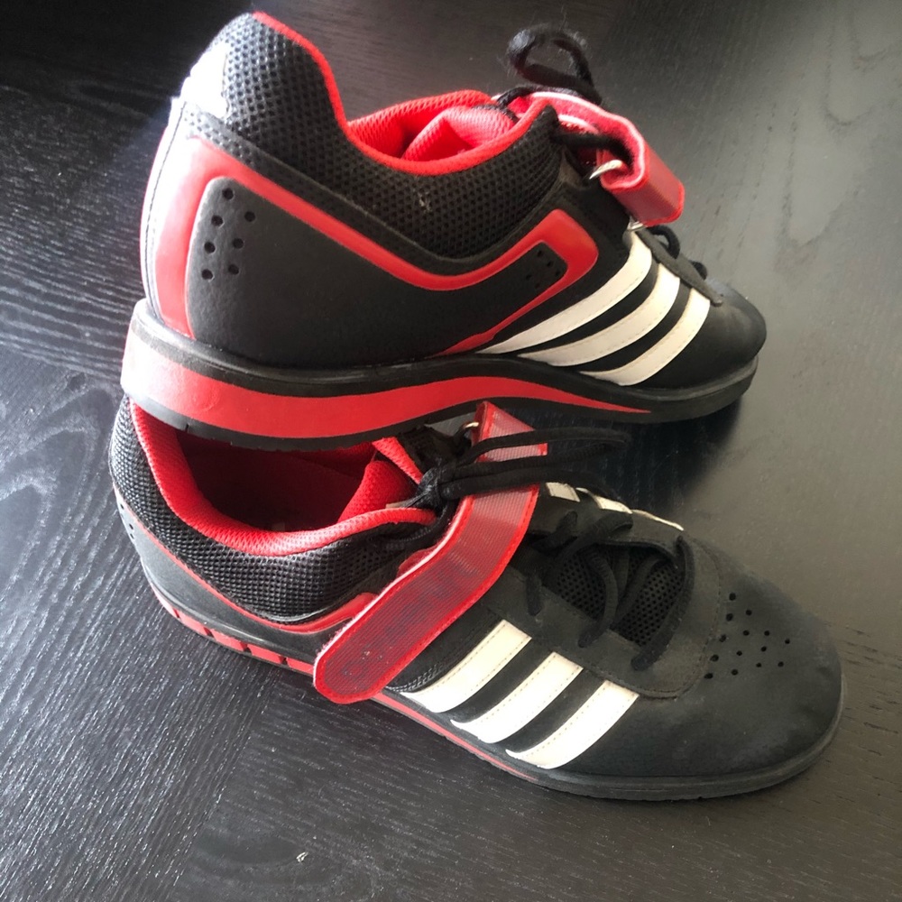 Adidas Powerlifting shoes.